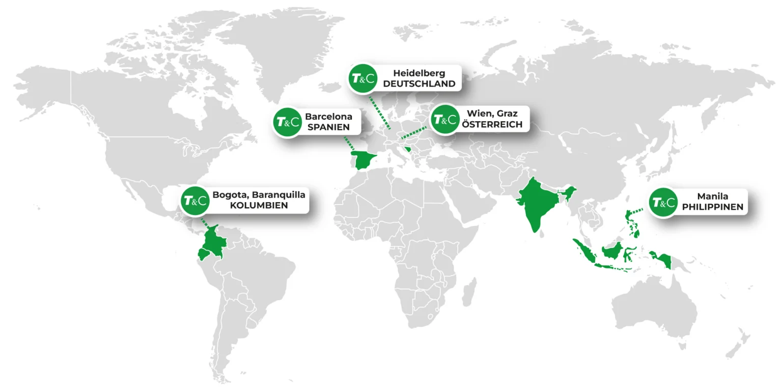 Alcance internacional - Mapa de ubicaciones